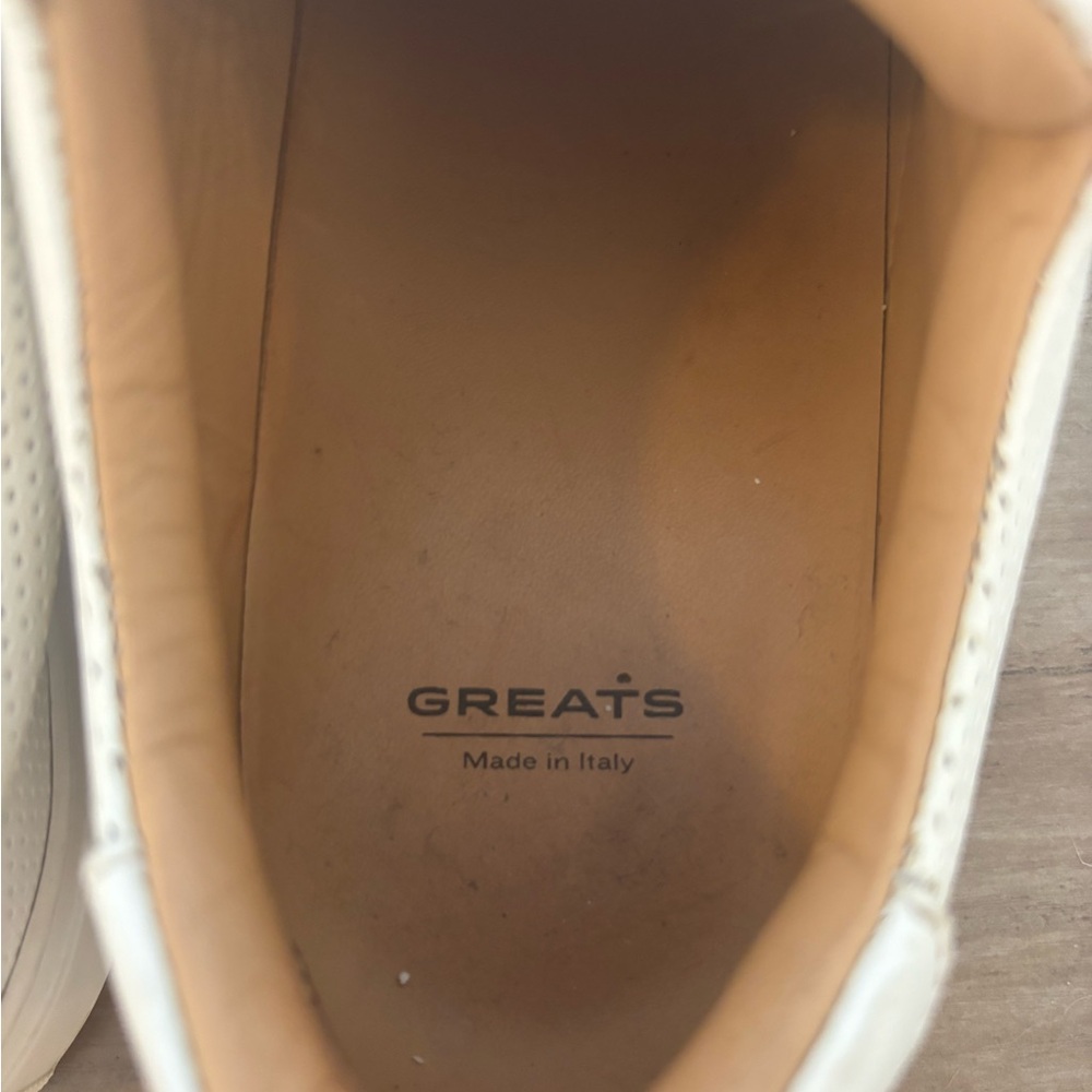 Women’s Greats White Perforated Lace-Up Sneakers - Picture 9 of 12